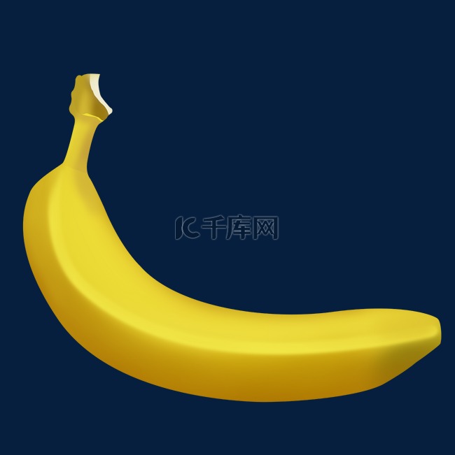 黄色一根香蕉手绘图片psd免抠图
