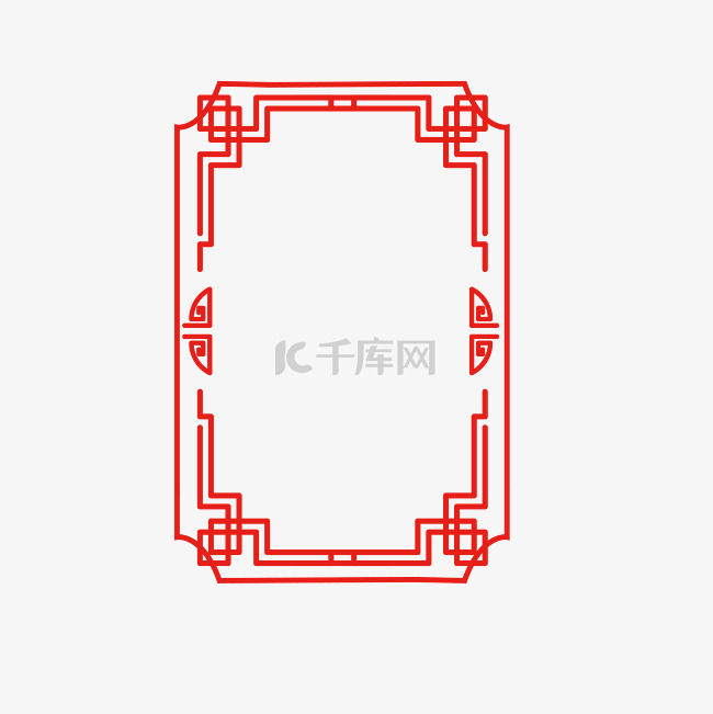 矢量手绘红色边框