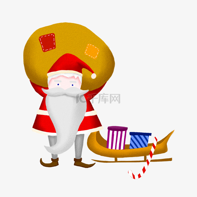 圣诞老人和糖果插画