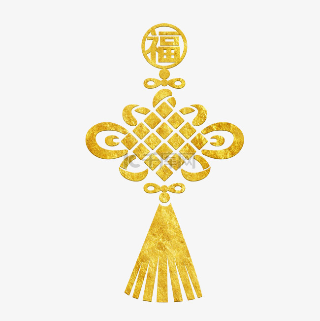 中国风传统烫金花纹中国结福字装