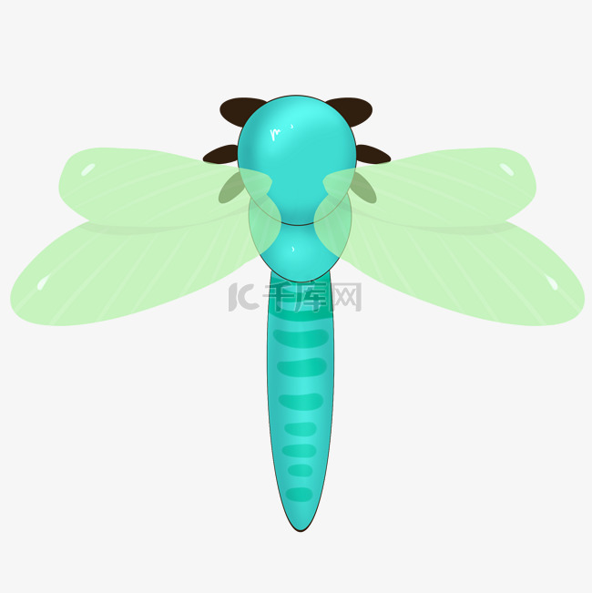 蓝色创意可爱蜻蜓