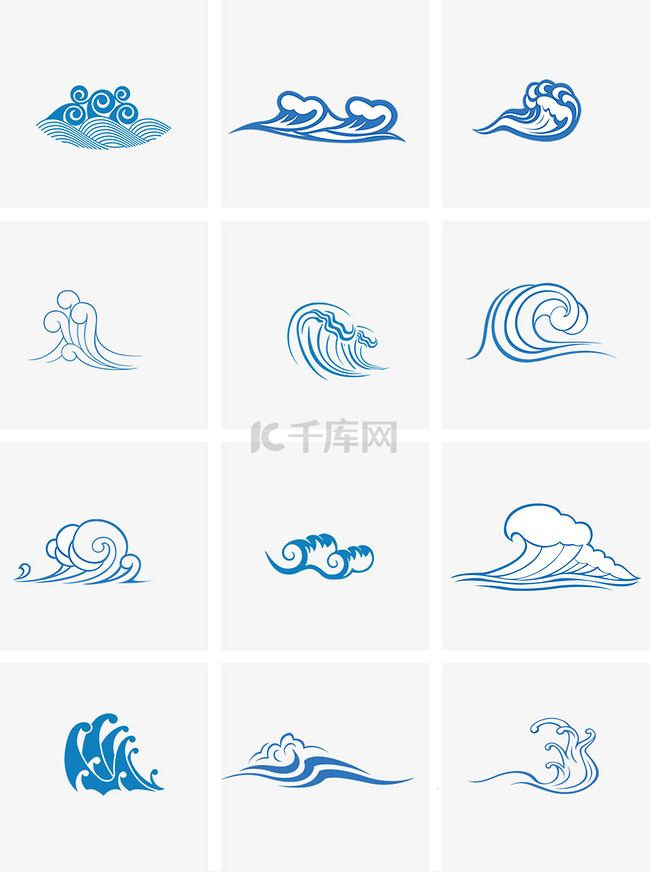 中国风蓝色水波波纹