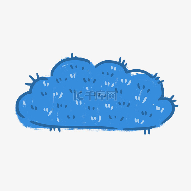 蓝色刺毛儿童卡通云朵