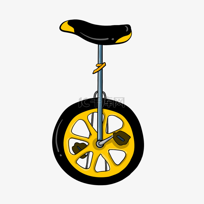 黑黄色的独轮脚踏车