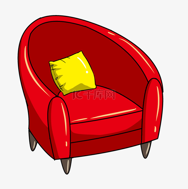 红色单人沙发