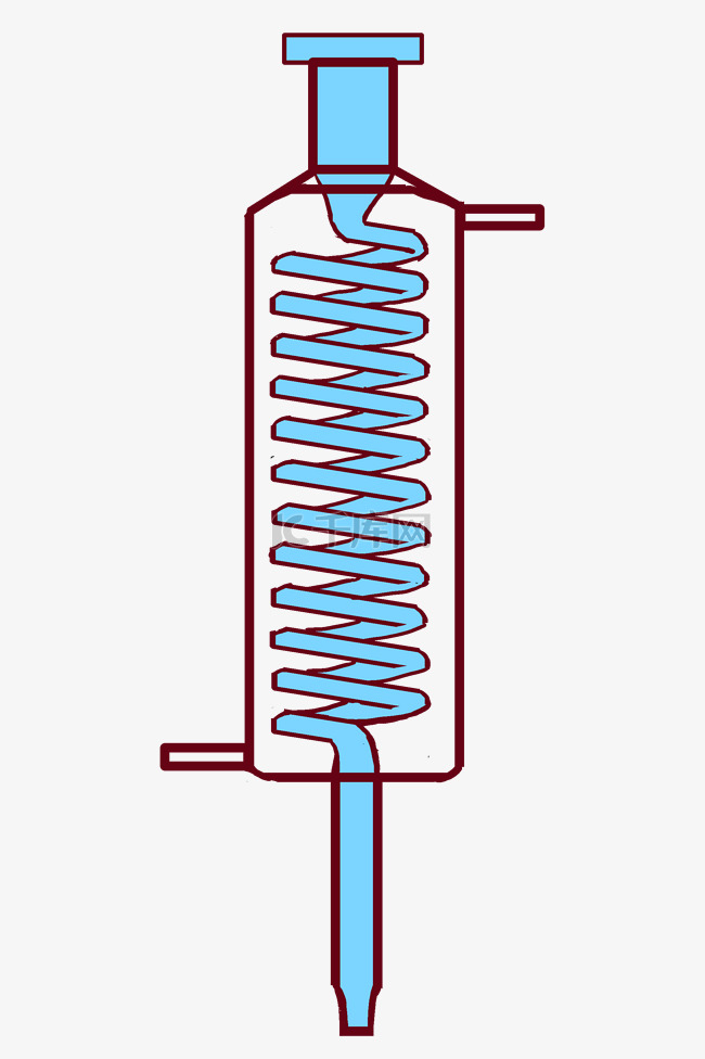 化学蛇形冷凝管插画