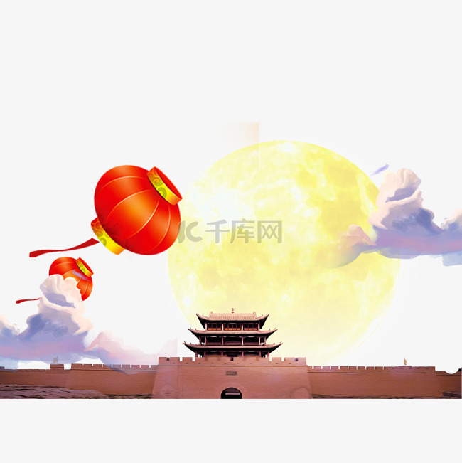 中秋节月亮灯笼卡通设计