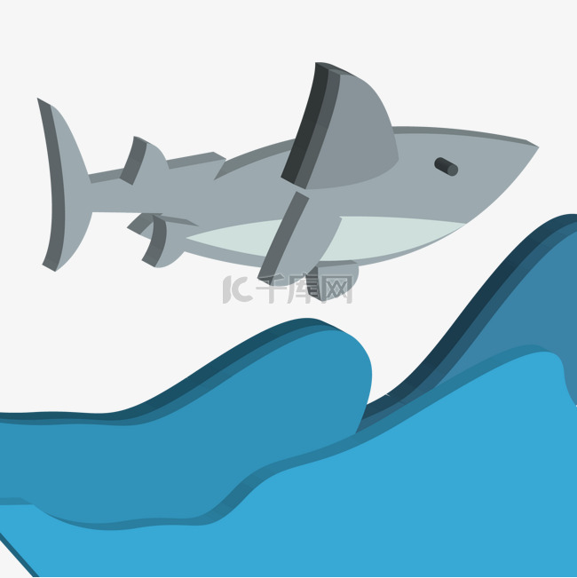 大海立体鲨鱼冷淡风格工业化海水