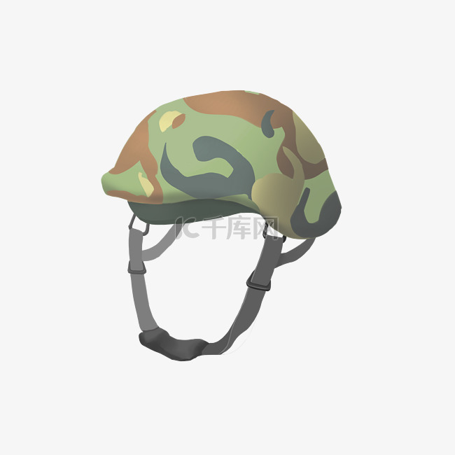 军事头盔卡通插画