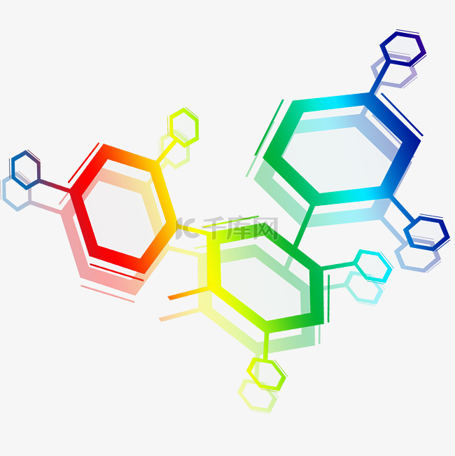 化学分子结构图插画