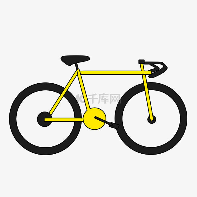 一辆黄色自行车插画