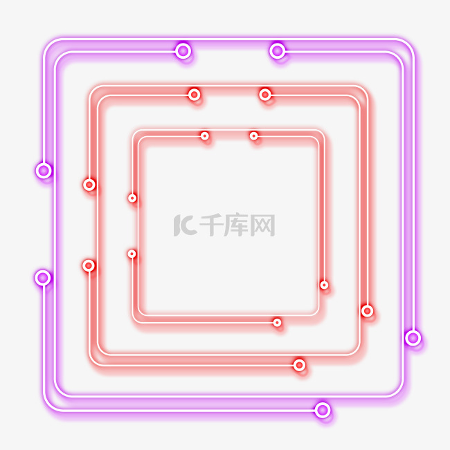 618边框霓虹灯促销图标装饰图案