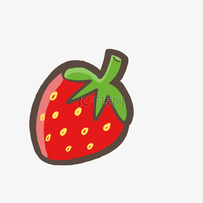 Q版红色平面草莓PNG