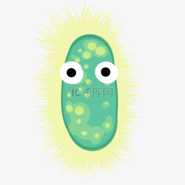 毛球细菌卡通插画
