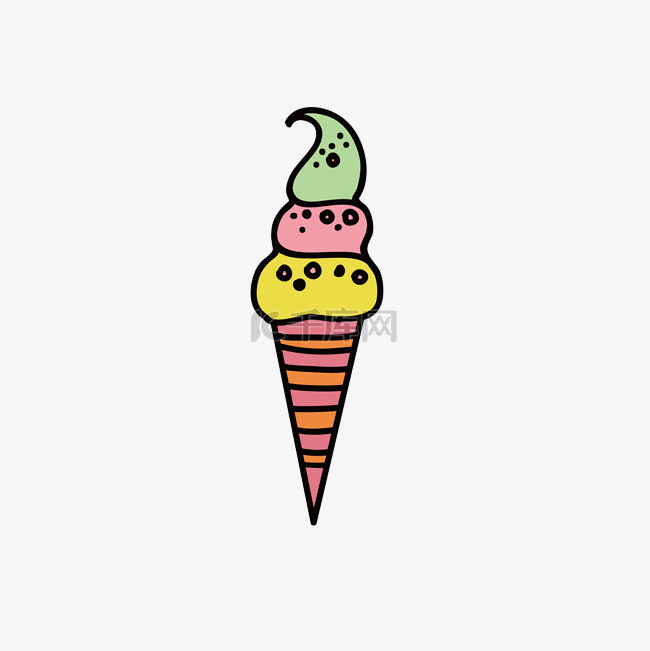 夏季彩色冰淇淋元素