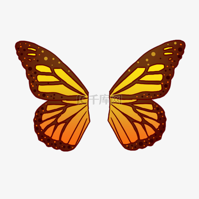 黄色的蝴蝶翅膀插画