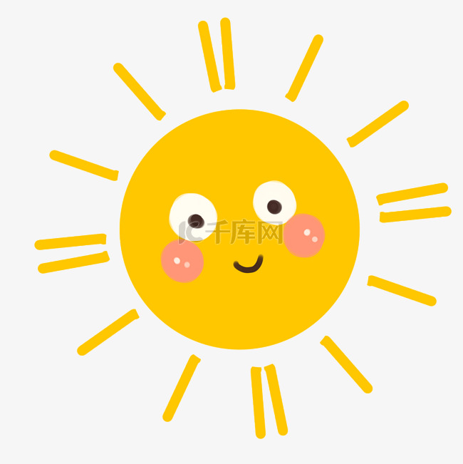 黄色微笑太阳温暖太阳