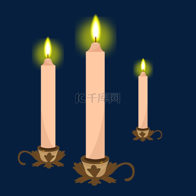 感恩节烛台燃烧的蜡烛元素