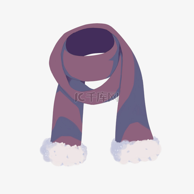 紫色冬季围巾