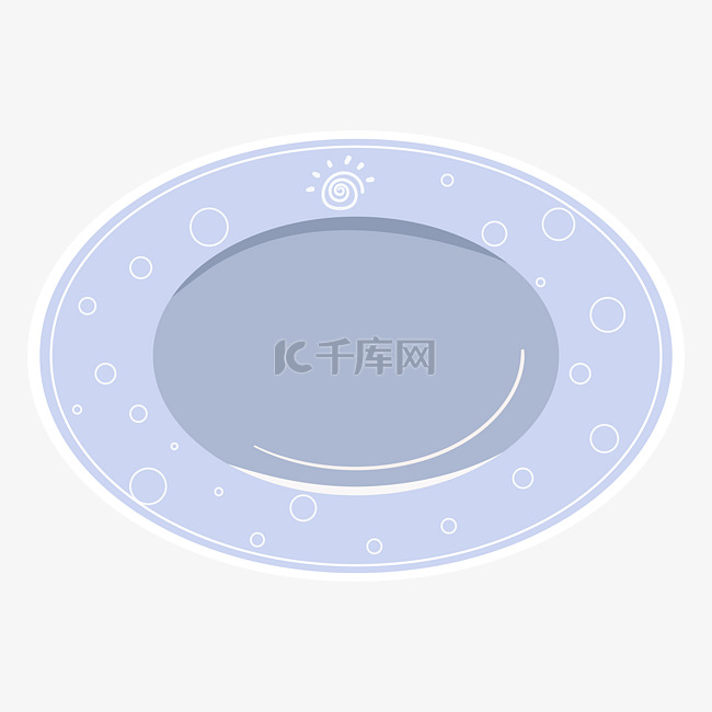 椭圆形盘子装饰插画元素下载
