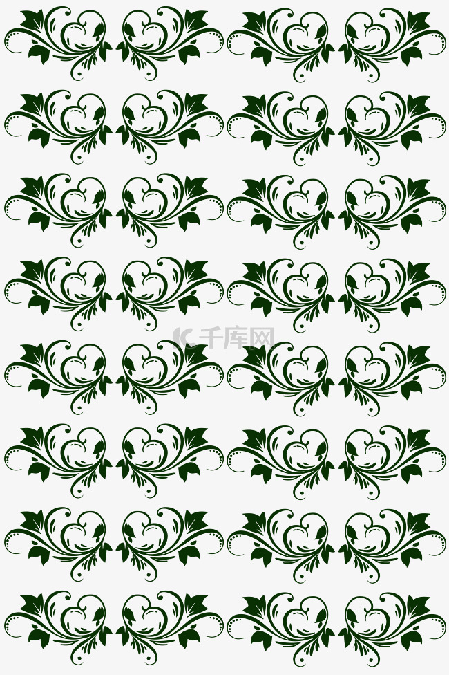 绿色花纹底纹装饰