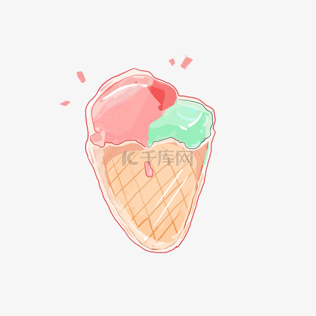 夏季冰淇凌卡通手绘