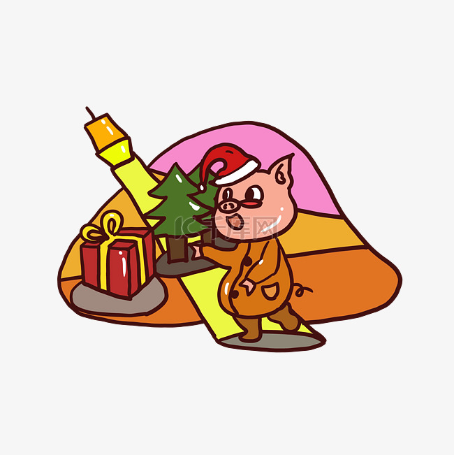 金猪圣诞小猪