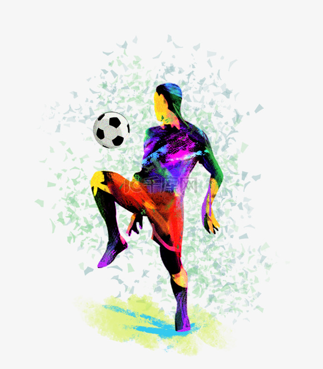 2018世界杯足球运动员彩绘创