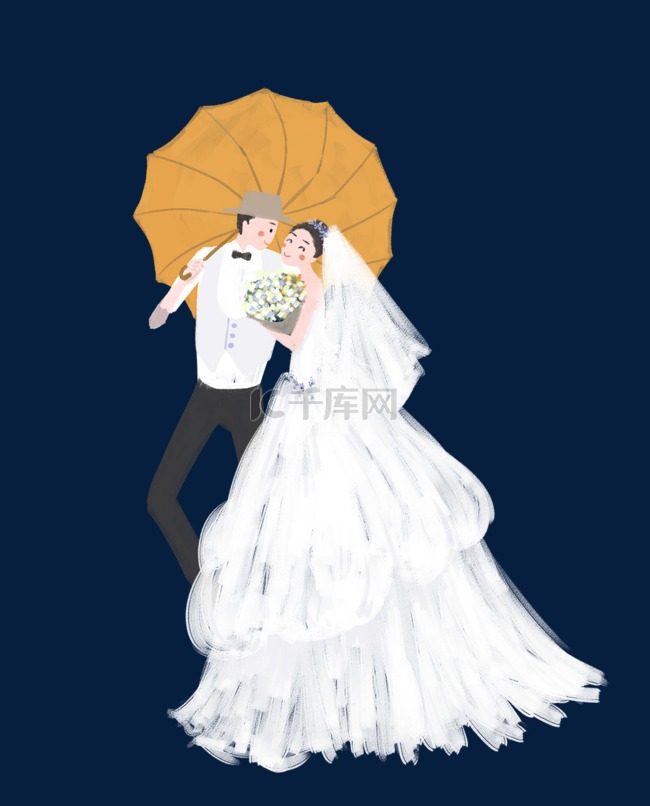 浪漫婚礼主题插画