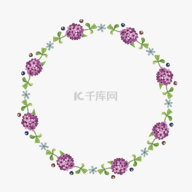 紫色花卉边框