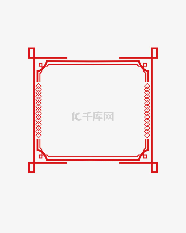 矢量手绘中国风边框