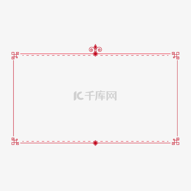 中国风红色简约线条传统矢量造型