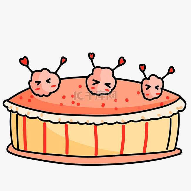 可爱生日蛋糕插画