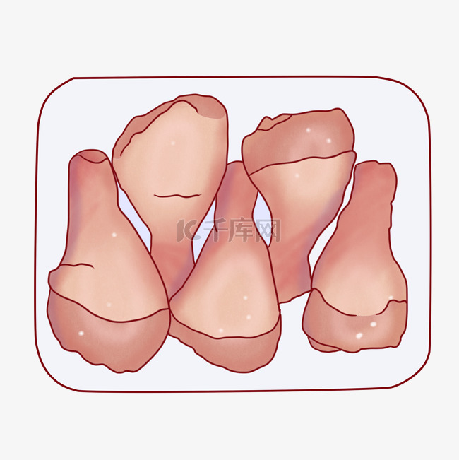五个鸡腿美食插画