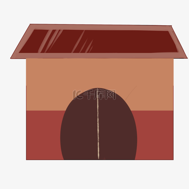情人节红色的小房子插画