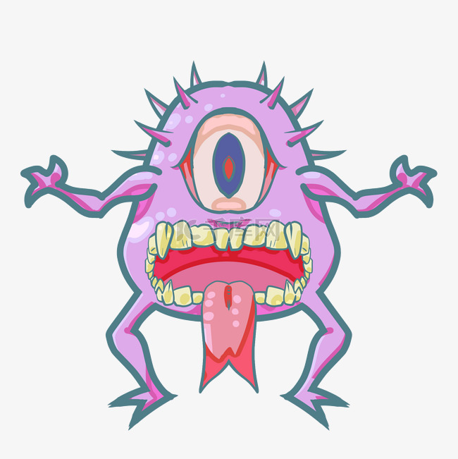 独眼紫色细菌插画
