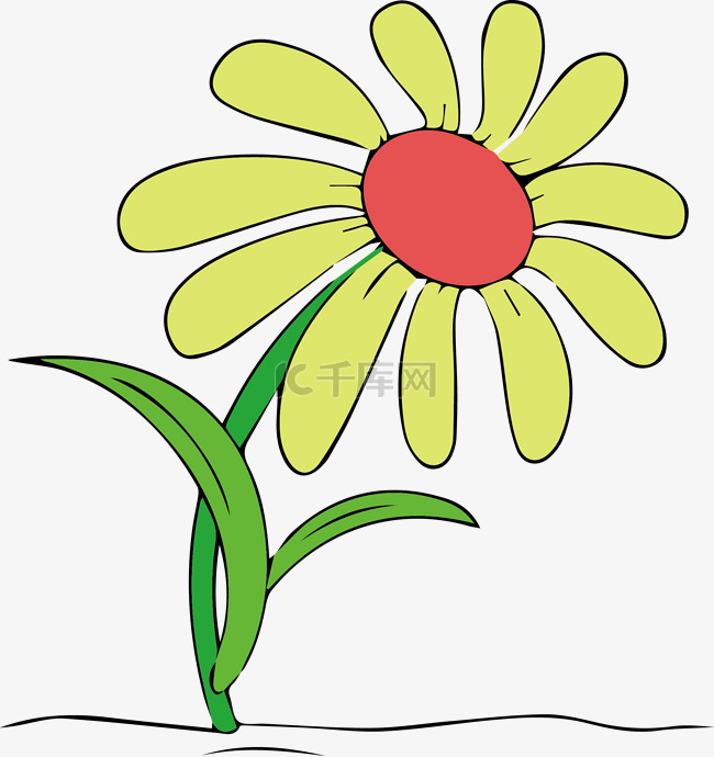 矢量图插画单的花朵花丛设计材料