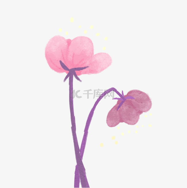 卡通可爱粉红花朵