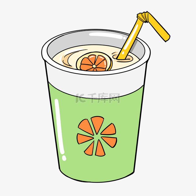 酸酸柠檬奶茶插画