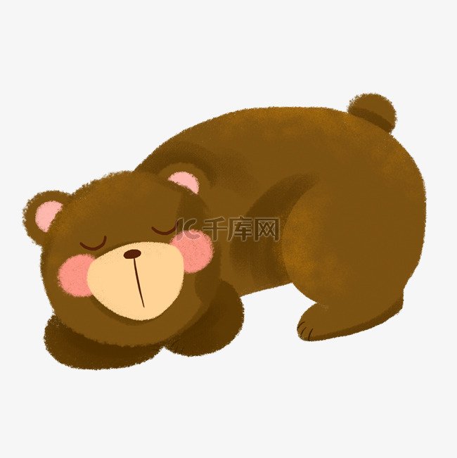 可爱的棕色小熊插画