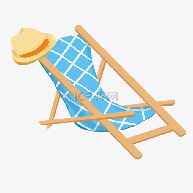  蓝色沙滩椅 