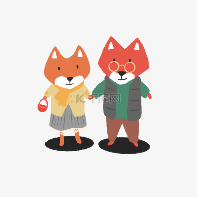 可爱狐狸夫妇
