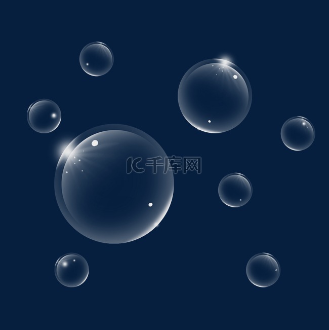 圆形白色漂浮气泡元素