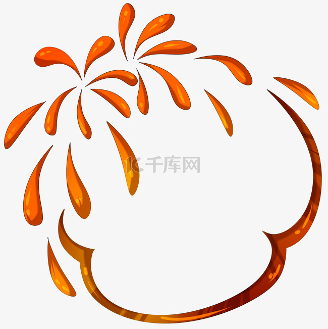 手绘元旦节烟花边框