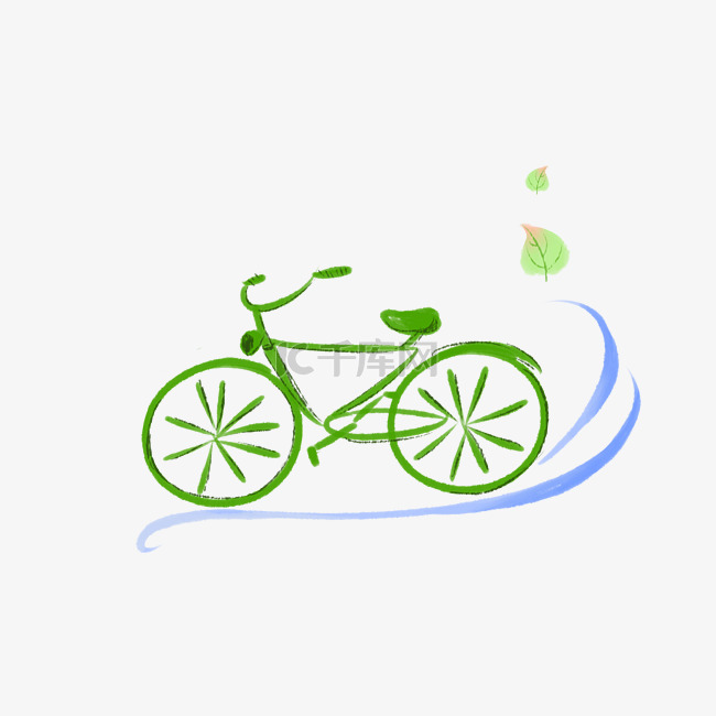 环保出行自行车插画
