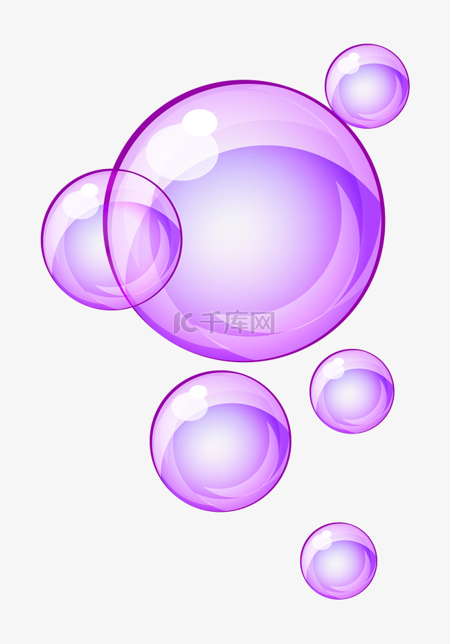 粉色的漂浮气泡插画