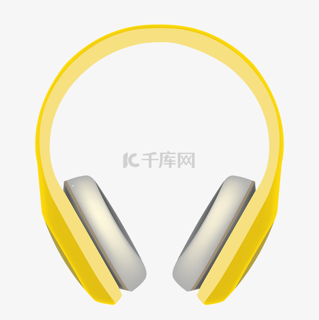 黄色耳机听音乐