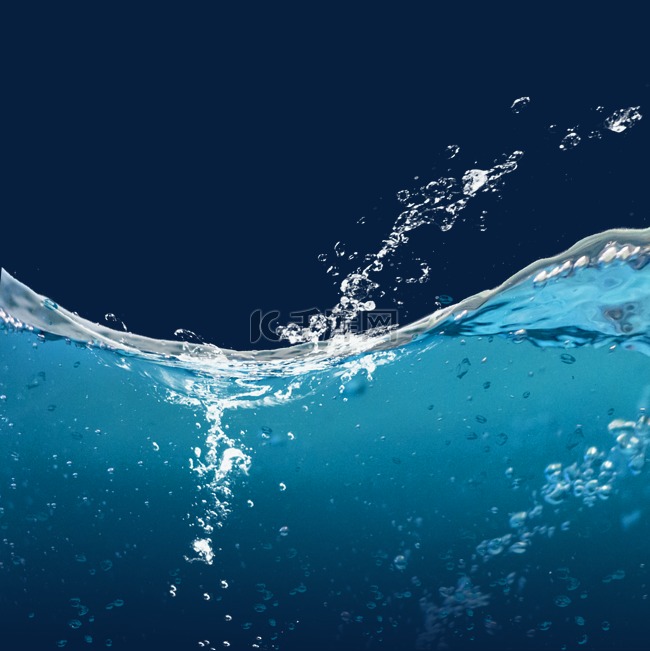 动感水面蓝色水花水滴元素