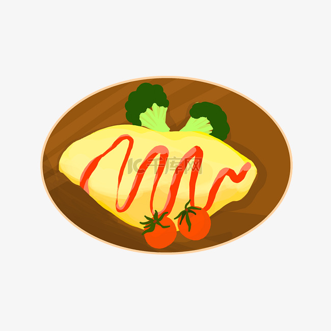 手绘三明治美食插画