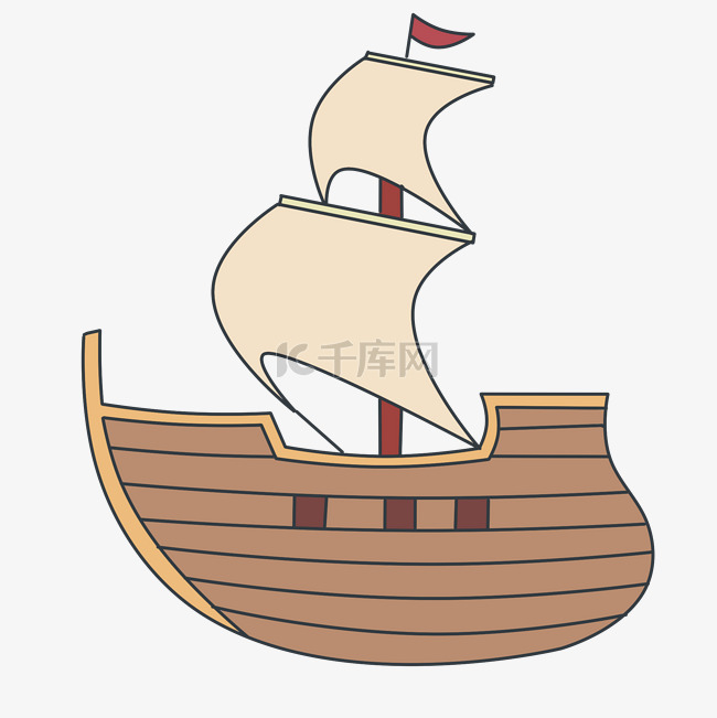 木质帆船小船
